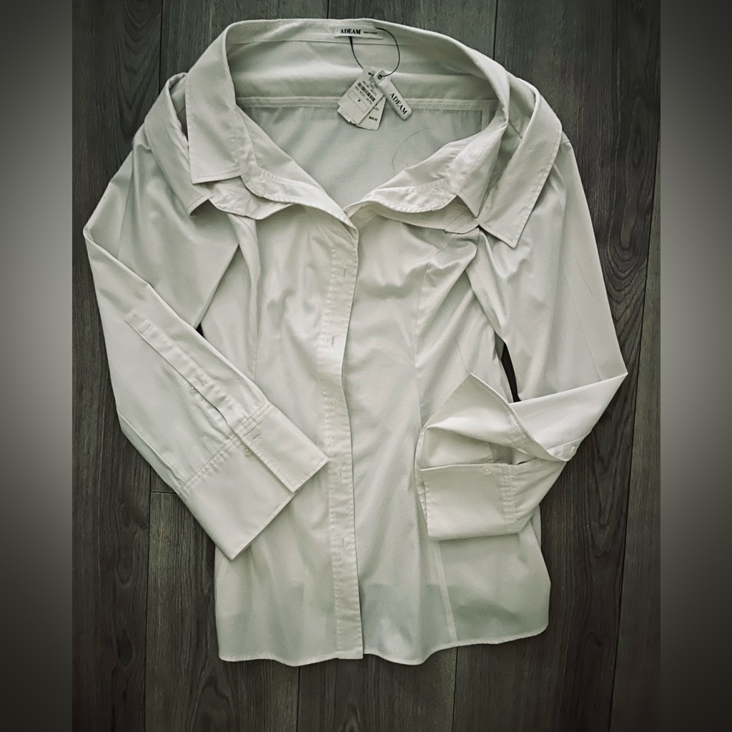 Adeam Off-Shoulder White Double Collar Button Up Top-Us2-6 Coverphoto 4 Styling